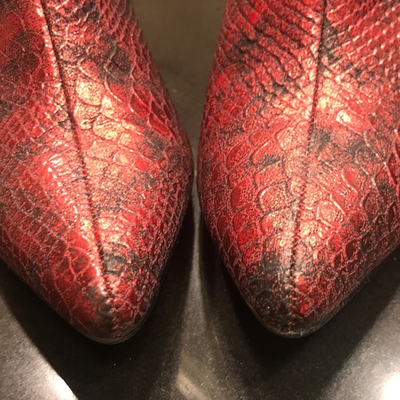Red and Black Metallic Booties - Picture 5 of 7
